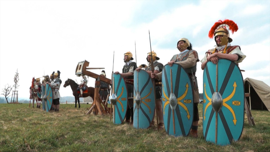 Foto: Männer als römische Legionäre verkleidet