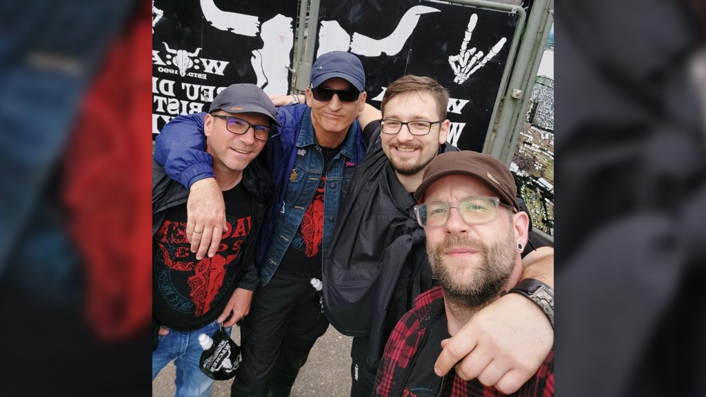 Die Saarländer Dirk Michely, Uwe Keller, Dennis Keller und David Schwarz auf dem Wacken-Festival