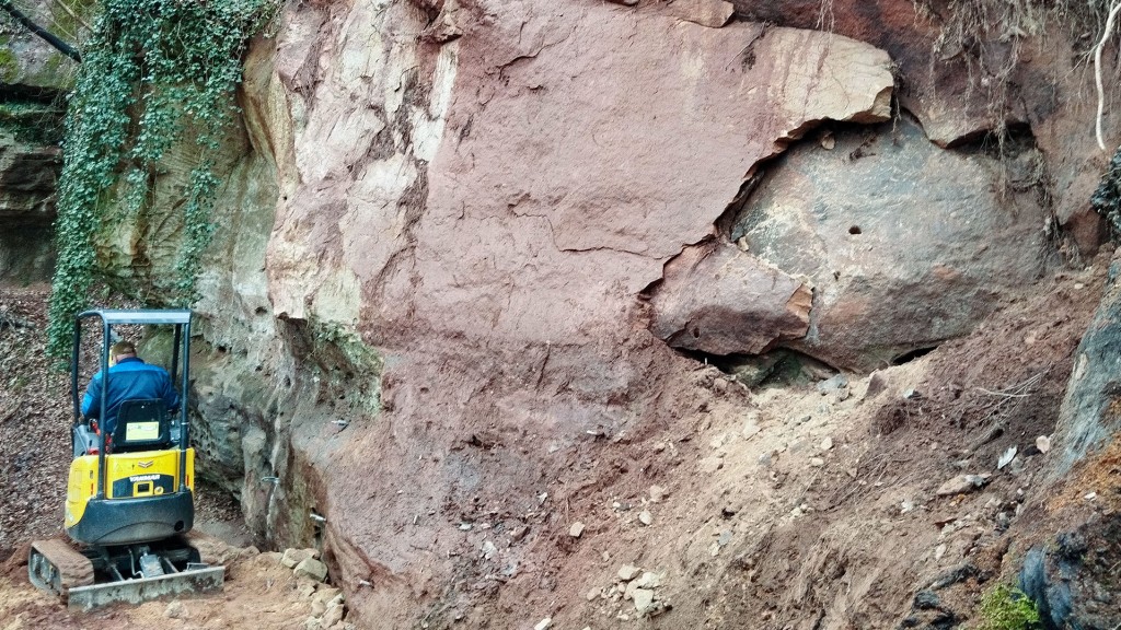 Der absturzbedrohte Felsen in Güdingen ist beinahe restlos weggeräumt worden